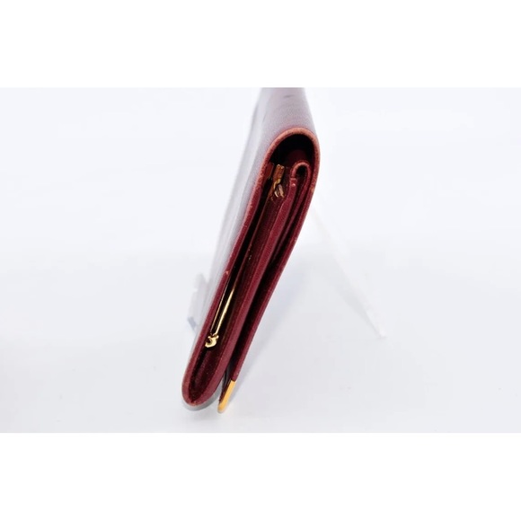 $3 start Auth Cartier Mastline Clasp Long clutch/ Wallet Bi-Fold Leather GUC - Picture 8 of 15
